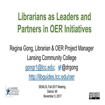 Librarians as Leaders and Partners in OER Initiatives