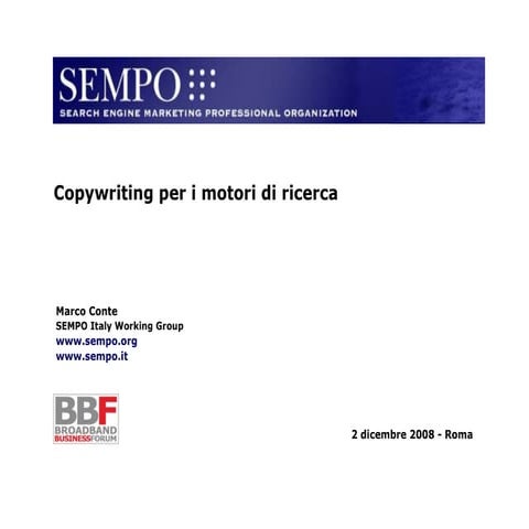 Copywriting Per I Motori Di Ricerca