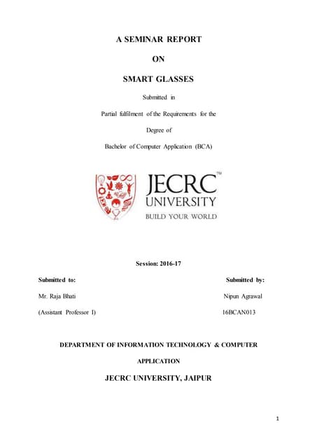 seminar report on smart glasses 