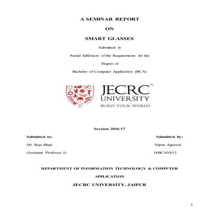 seminar report on smart glasses 
