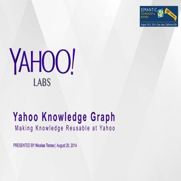 The Yahoo Knowledge Graph (SemTech 2014)