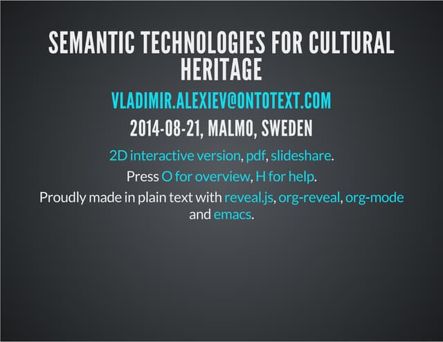 Sem tech in CH, Linked Data Meetup, 2014-08-21, Malmo, Sweden