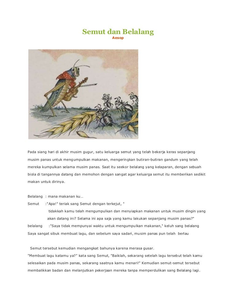 Download 5800 Koleksi Gambar Fabel Semut Dan Belalang Terbaru 