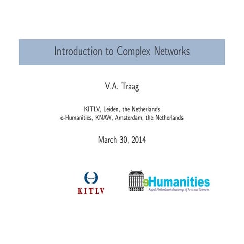 Introduction to complex networks | PDF
