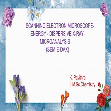 Scanning Electron Microscope- Energy - Dispersive X -Ray Microanalysis ...
