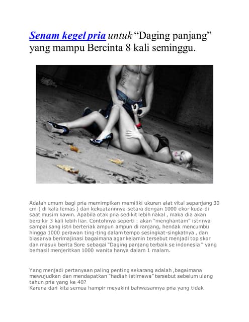 Senam kegel pria untuk bercinta hingga 8 kali
