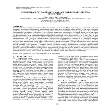 SEGMENTASI CITRA DENGAN VARIASI RGB DAN ALGORITMA PERCEPTRON