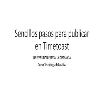 Sencillos pasos para publicar en timetoast