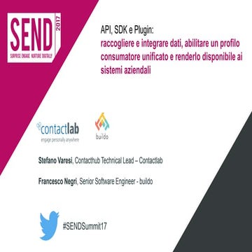 API, SDK e Plugin: raccogliere e integrare i dati, abilitare un profilo consu...