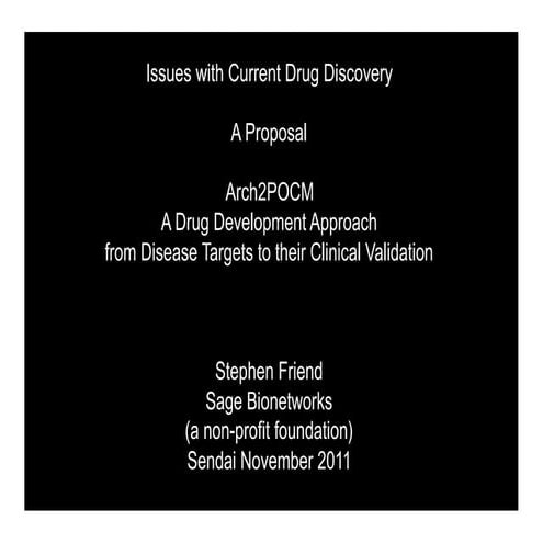 Stephen Friend Institute of Development, Aging and Cancer 2011-11-29