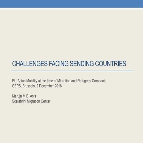 Challenges Facing Sending Countries (China, India, the Philippines, and Thailand) 