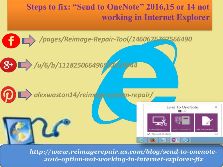 Steps To Fix Send To Onenote 16 15 Or 14 Not Working In Internet