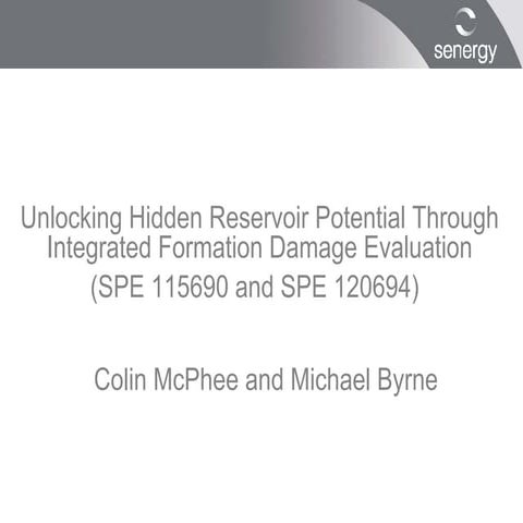 Senergy Formation Damage Presentation