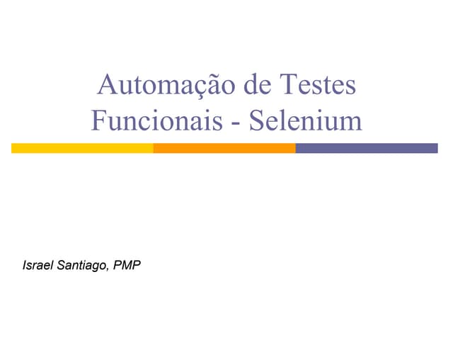 Automação de Teste Funcionais - Selenium