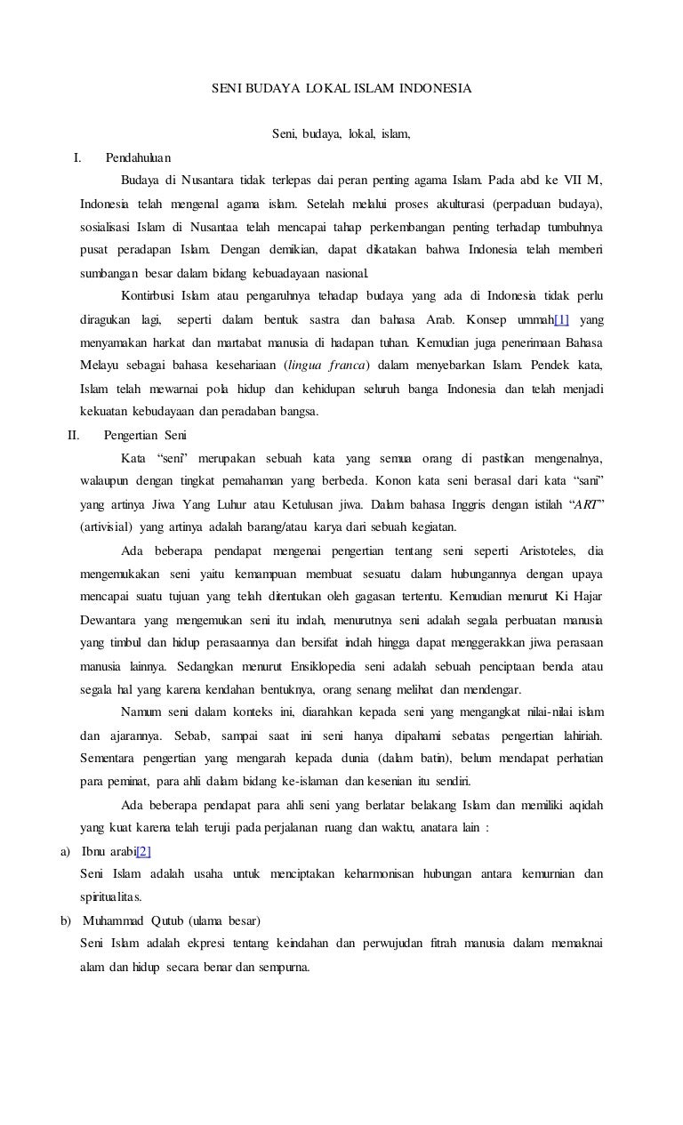 Makalah Seni Budaya Lokal Sebagai Guru Paud Makalah Seni Budaya Lokal Sebagai Guru Paud