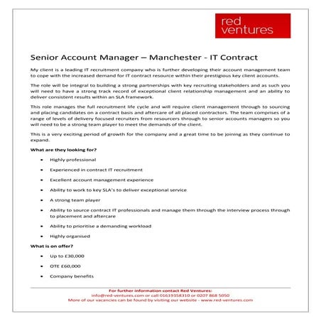 Senior account manager   it contract