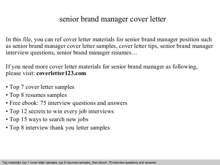 brand manager cover letter samples