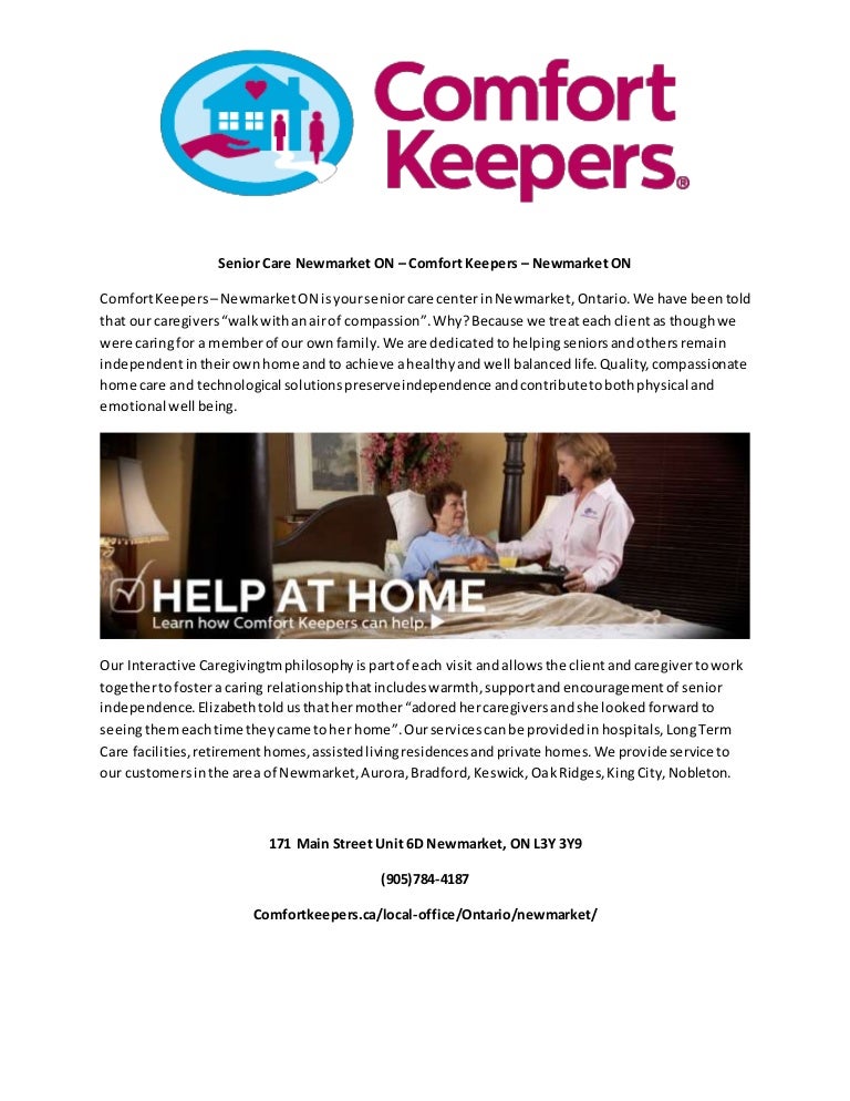 Senior Care Newmarket On Comfort Keepers Newmarket On