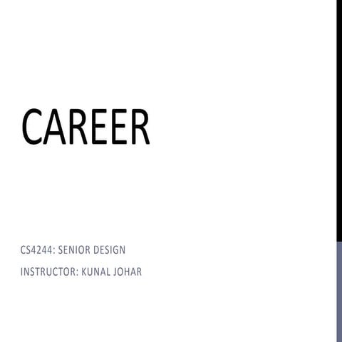 Career - Senior Design (Computer Science)