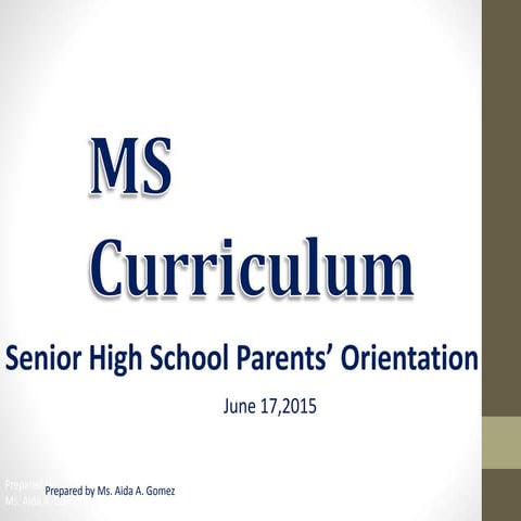 Senior high school   ms curriculum