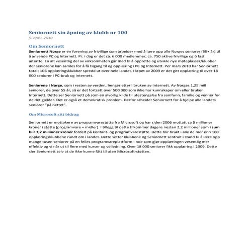 Seniornett åpner klubb nummer 100