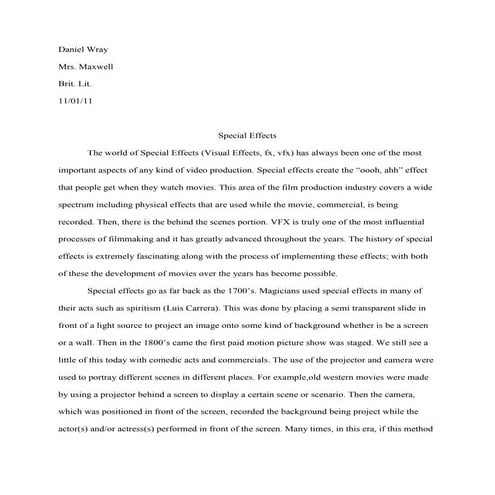 Senior project essay