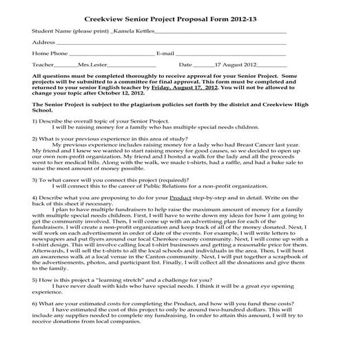 Senior project proposal | PDF