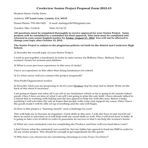 Senior Project Proposal | PDF