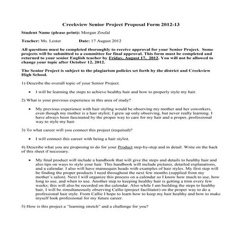 Senior Project Proposal | PDF