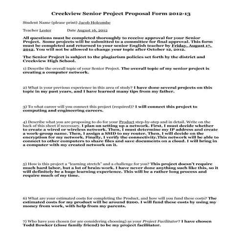 Senior project proposal | PDF