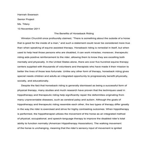 Hannah S. Senior Project Research Paper