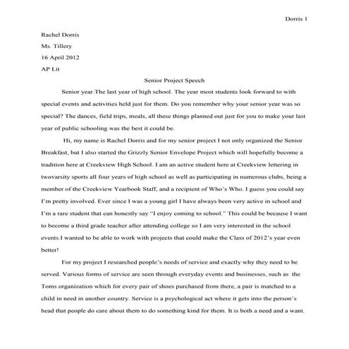 Senior Project Speech