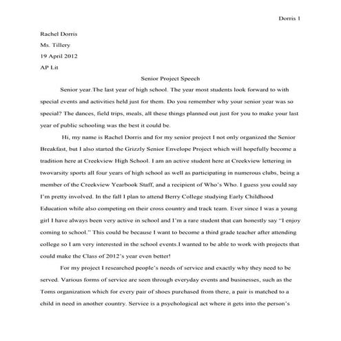 Senior Project Speech