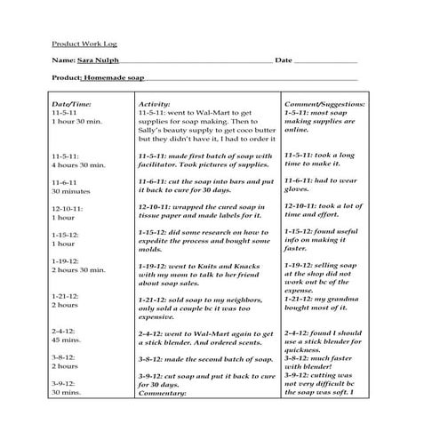 Senior proj work log