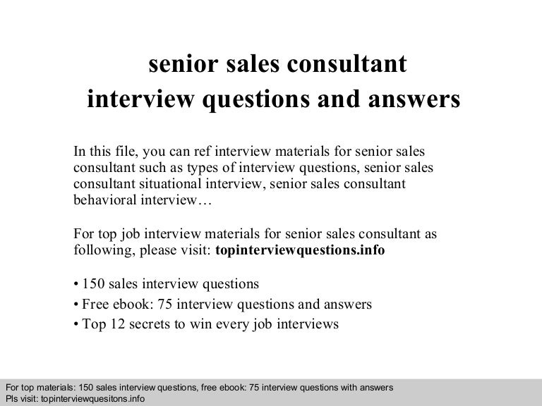 senior sales consultant job description pictures