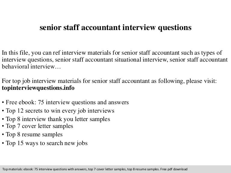 Senior staff accountant interview questions