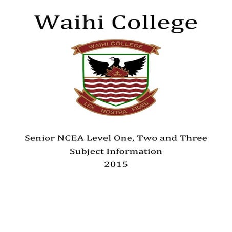 Senior subject information booklet 2014
