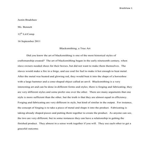 Senoir project essay