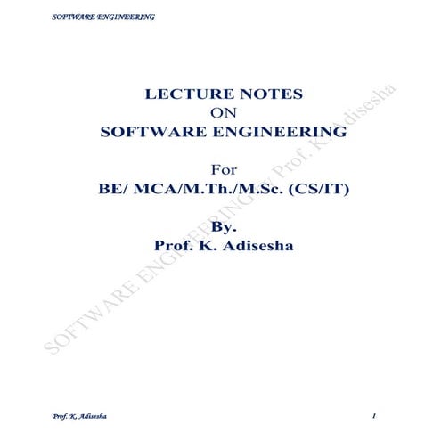 SE notes by k. adisesha | PDF | Operating Systems | Computer Software ...