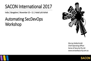 SACON - Automating SecOps (Murray Goldschmidt)