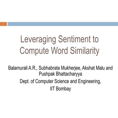 Leveraging Sentiment to Compute Word Similarity