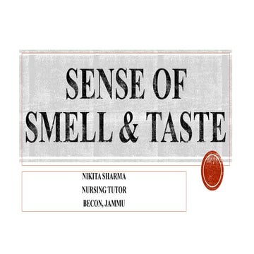 Sense of smell &amp; taste