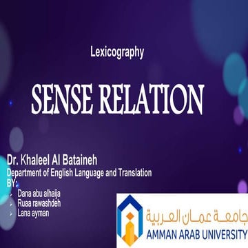 Sense relation