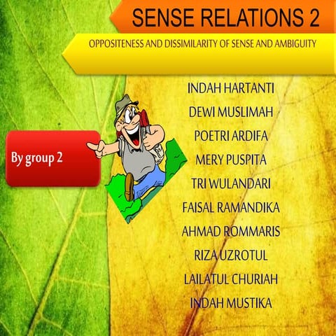 Sense relations 2
