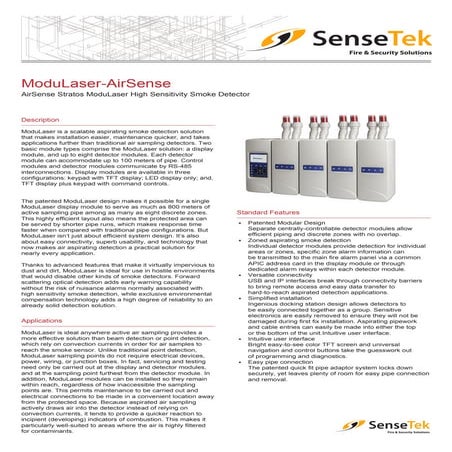 SenseTek Stratos Modulaser Data Sheet