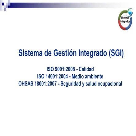Sensibilización en Sistema de Integrado de Gestion | PPT