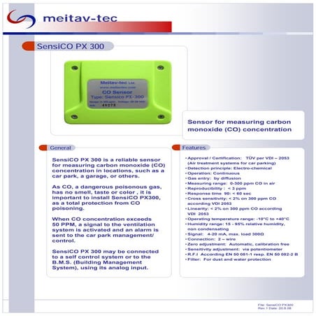 Duyar Elemanlar Sensi co px300-co-sensor