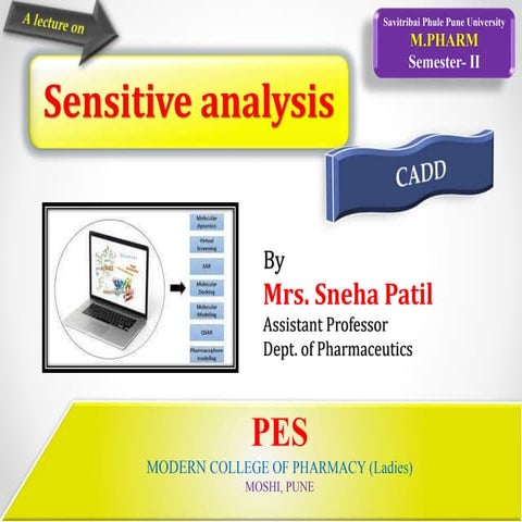 Sensitive analysis - Unit I (Computer aided drug development.pptx