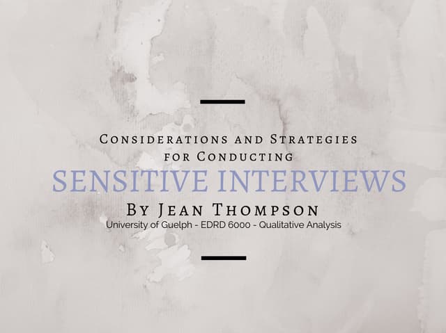 Considerations And Strategies For Conducting Sensitive Research Interviews Ppt Considerations And Strategies For Conducting Sensitive Research Interviews Ppt