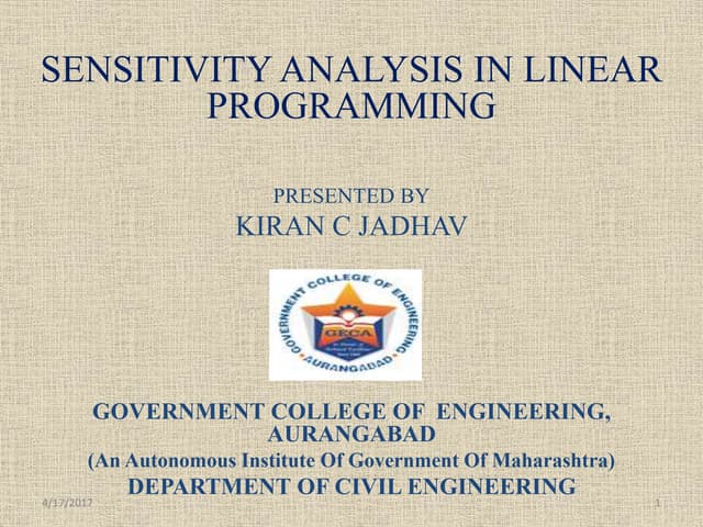 Sensitivity analysis linear programming   copy